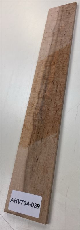 Fretboard Bird's Eye Maple white-brown 500x74x9mm Unique Piece #039